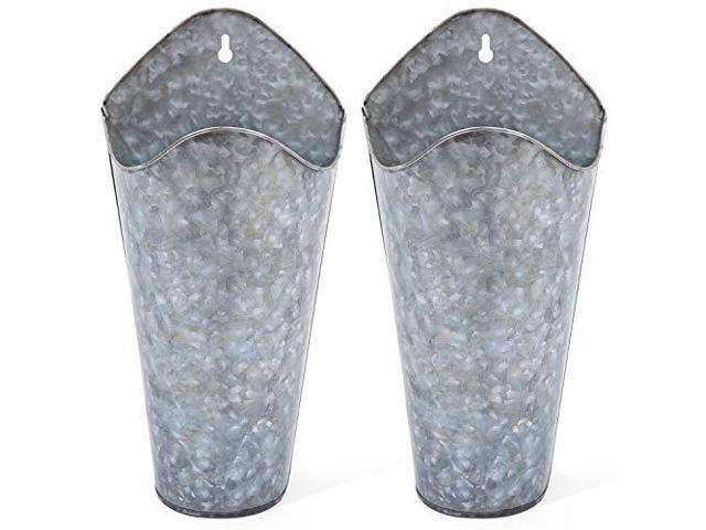 Mkono Galvanized Metal Wall Planter 2 Sets Farmhouse Style Mkono Galvanized Metal Wall Planter 2 Sets Farmhouse Style