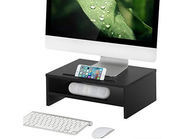 Computer Monitor Riser Stand Laptop Desktop Workspace Organizer Dt203801wb Newegg Com Free 2 Day Walfront Wooden Computer Monitor Riser Desktop Stand With Keyboard Storage Space Organizer