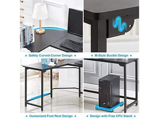 Hago Modern L Shaped Desk Corner Computer Desk Home Office Study