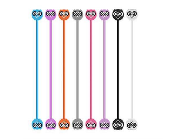SUNFICON Cable Clips Large Eye Owl Headphone Cable Organisers Magnetic Earbuds Cord Winder Manager Keeper Bookmark Whiteboard Fridge Magnets USB Cable Ties Straps Holder Home Office School Kitchen