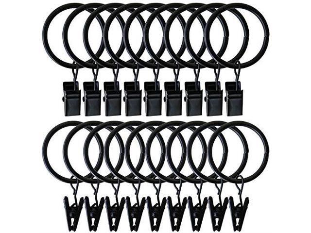 18 Pack Rings Curtain Clips With Rings Rustproof Drapery Rings On