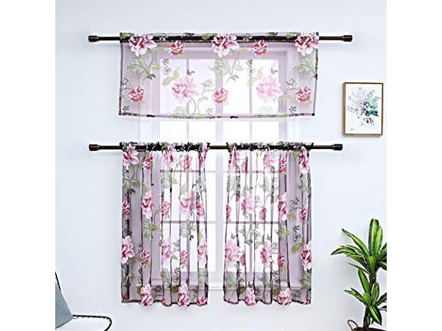 3 Pieces Erfly Kitchen Sheer Curtains Tier And 3 Pieces Erfly Kitchen Sheer Curtains Tier And