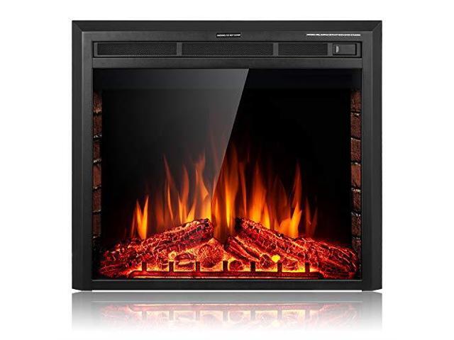 28lsquorsquo Electric Fireplace Insert Recessed Built In Amp Freestanding Heater Led Adjustable Flame With Burning Logs Touch