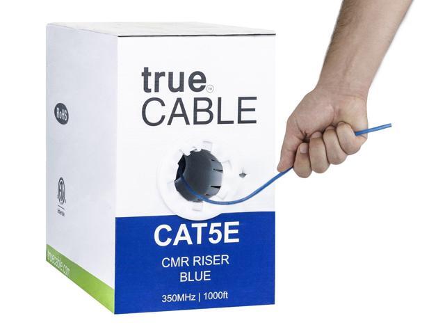 CAT5e CMR 350MHz Ethernet UTP Cable Blue 1000FT SOLID BARE COPPER