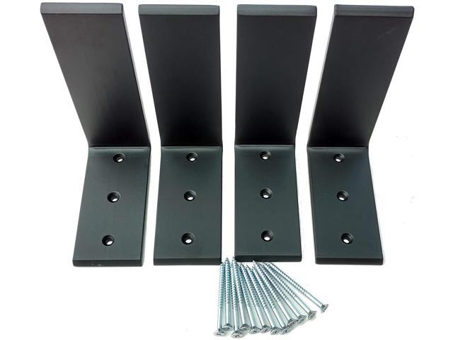 4 Heavy Duty Black Steel 6 X 8 Countertop Support Brackets