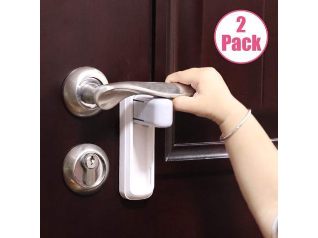 Eudemon 2 Pack Door Lever Lock Baby Proofing Door Handle Lock Childproofing Door Knob Lock Easy To Install And Use 3m Vhb Adhesive No Tools Need Or