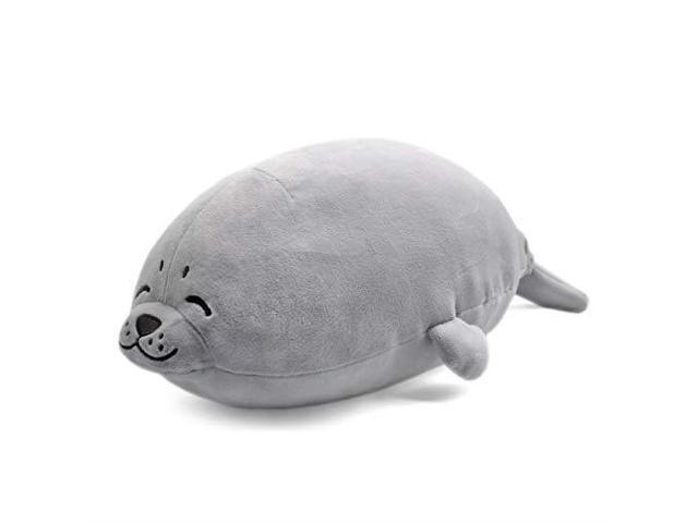 Plush Cute Seal Pillow Stuffed Cotton Soft Animal Toy Grey 275 inch70cm Large Gift forFamilyFriends