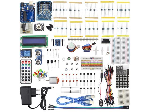 Ultimate Starter Kit for UNO R3 1602 LCD Servo Motor LED Diode Resistor Power Adapter DIY Electronic Unit kit + Box