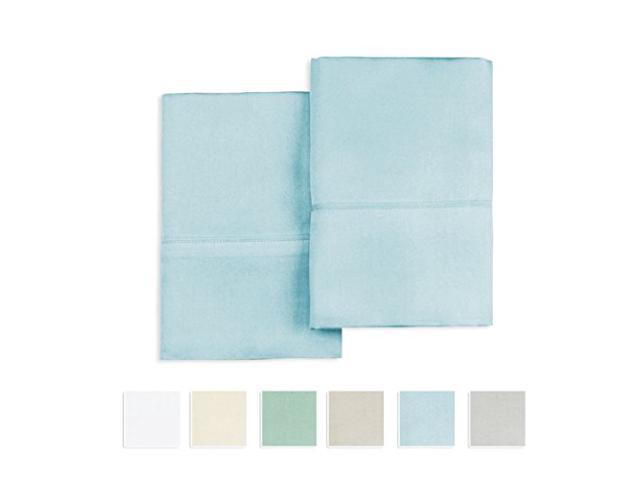 400 Thread Count 100 Cotton Pillow Cases Light Blue King Size