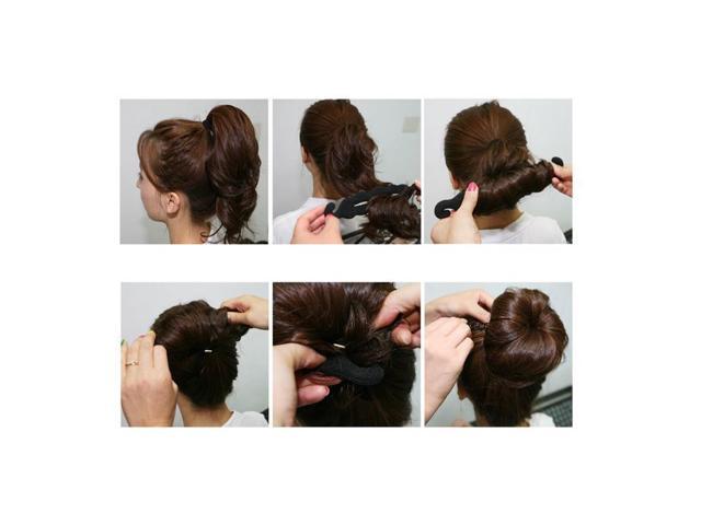 2Pcs Women Magic Hair Twist Hair Styling Tools Bun for Hair Accessories  Hair Clip Braider Maker French Style Tool Fashion Salon 