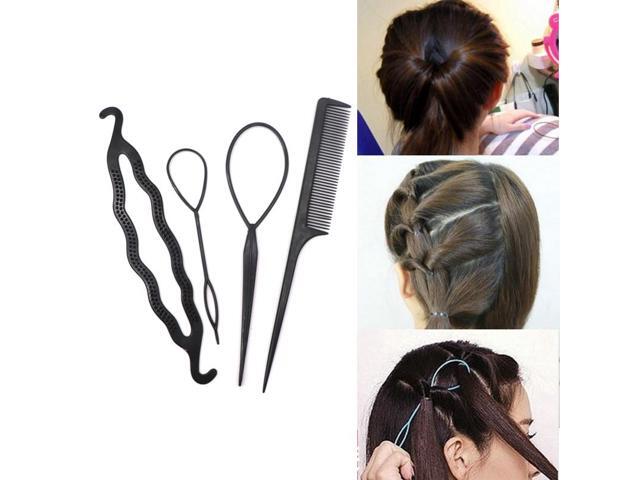 4pcs Set Hair Accessories Hairdressing Stylists Tool To Weave