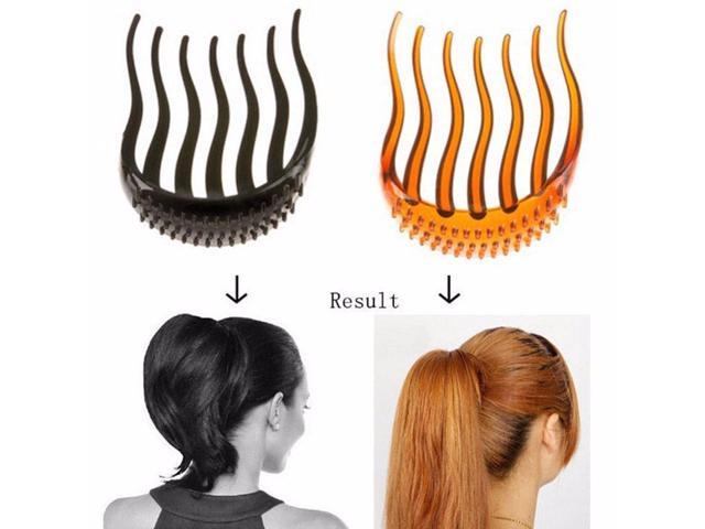 Fashion Women Hair Styling Clip Stick Bun Maker Braid Tool Hair  Accessories-Coffee 