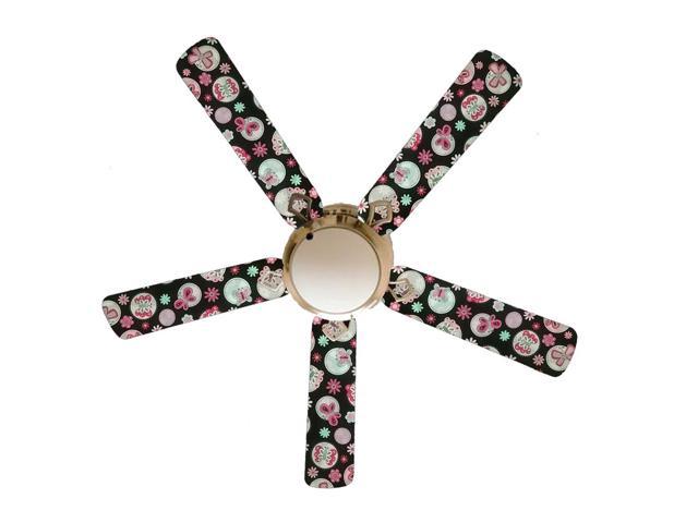 Pink Butterfly Black Butterflies 52 Ceiling Fan With Lamp