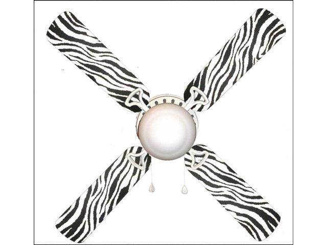 Zebra Black And White 42 Ceiling Fan And Lamp Newegg Com