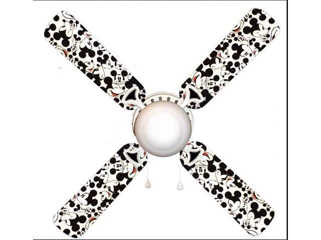 Classic Mickey Mouse On White 42 Ceiling Fan And Lamp