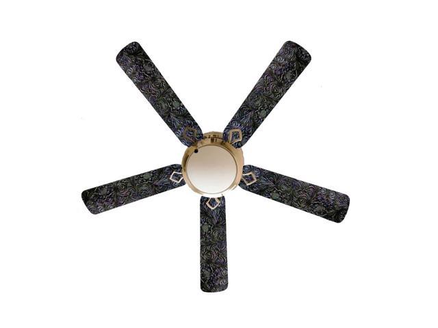 Western Chic Black Leather 52 Ceiling Fan With Lamp Newegg Com