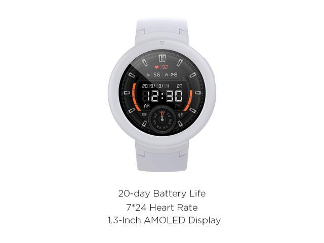 Amazfit Verge Lite with 20-Day Battery Life,24/7 Heart Rate and Activity Tracking 1.3 Inch AMOLED Touchscreen IP68, (Moonlight White)