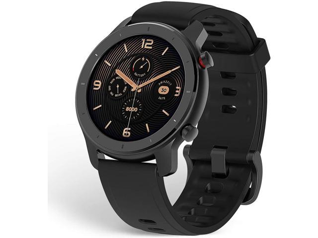 Amazfit GTR Smartwatch, Classic Design, 24/7 Heart Rate Monitor, Music Control, GPS+GLONASS Enabled, 10-Day Battery Life, 12-Sport Modes, Water Resistant, 42mm, Starry Black