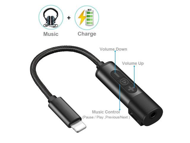 for iPhone Adapter 3.5 mm Jack Headphone and Splitter Charger Adapter for iPhone 11/11 Pro Max/XS/XS Max/XR/8/8 Plus/7/7 Plus 3.5mm Aux Audio Earphone Charger Cable Adaptor Connector Support All iOS