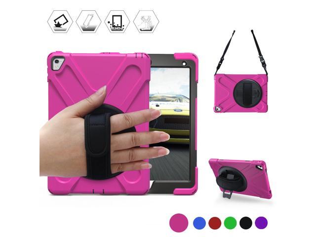 iPad Pro 9.7 Case Full-Body Heavy Duty Rugged Protective Case with Handle Hand / Shoulder Strap 360 Rotating Stand for Kids Apple iPad Pro 9.7 inch 2016 Tablet Cover Skin Model A1673 A1674 A1675
