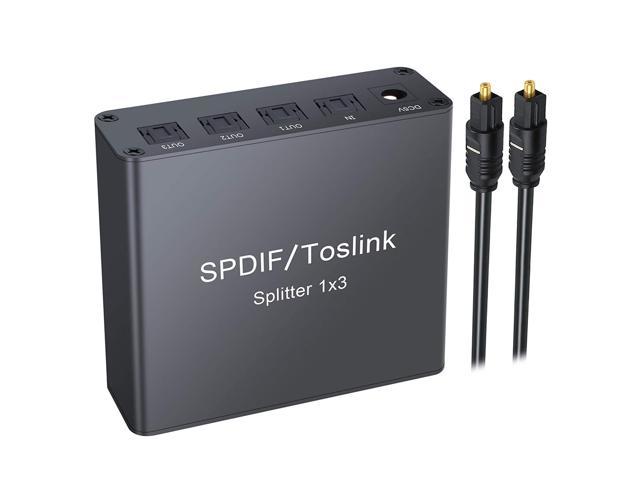 SPDIF Toslink Fiber Digital Optical 1x3 1-in-3-Audio-Splitter-Adapter 