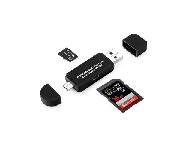 Multi-function Micro USB OTG to USB 2.0 Adapter SD/Micro SD Card Reader 