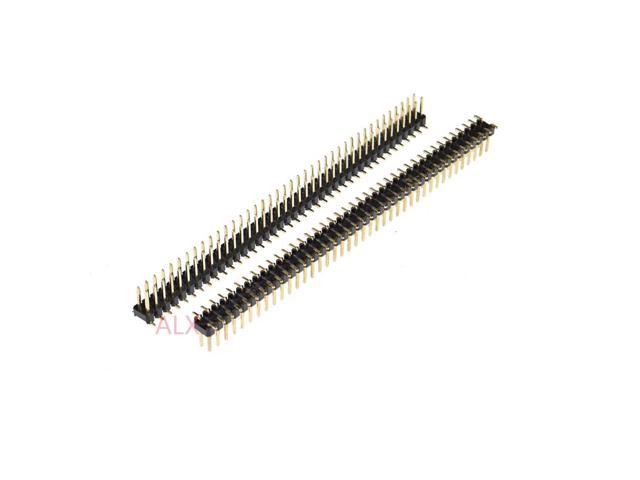 5PCS 2.54mm 2 x 40 Pin Male Double Row Right Angle Pin Header Strip 