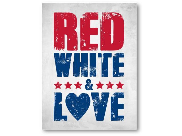 Awkward Styles Usa Red White Love Usa Canvas Art American Flag Usa