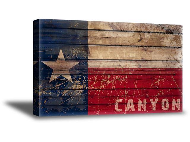 Awkward Styles Texas Star Framed Canvas Art Office Decor Made In Usa Canvas Decor For America Lovers Patriotic Wall Art Canyon Tx Flag The Lone Star State Flag Ready To Hang Canvas