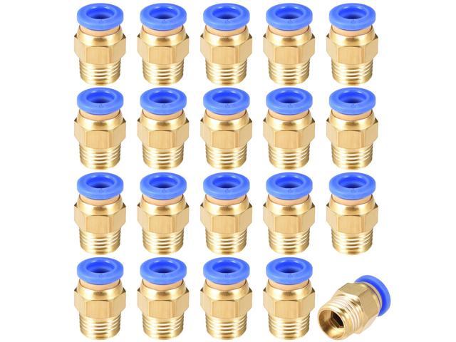 uxcell Quick Connector G1/2 Female Thread to 1/4 Tube 40mm White 5Pcs Straight Connect Fittings for Water Purifier 