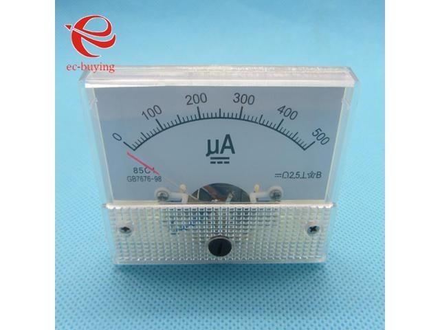 2pcs/lot DC 500UA AMP Analog Current Panel Meters Ammeter Amperimetro Ampere Frequency Meter Measurer 0-500UA