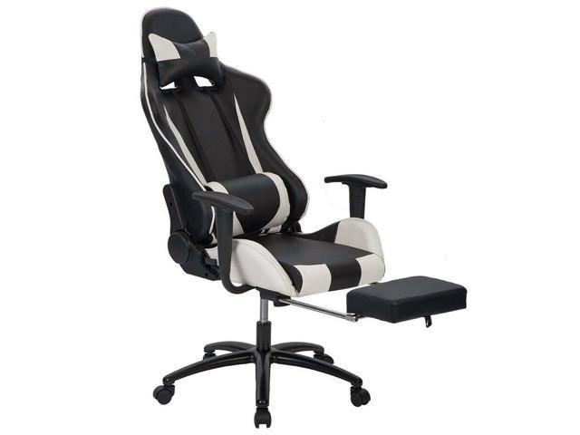 White Office Chair High Back Computer Racing Gaming Chair