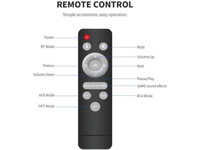 meidong soundbar remote