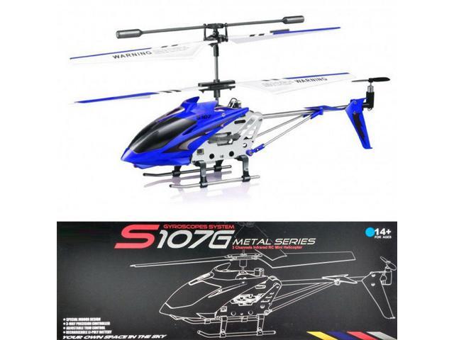 Cheerwing S107 S107G 3.5CH Alloy Mini Remote Control RC Helicopter Gyro Blue 