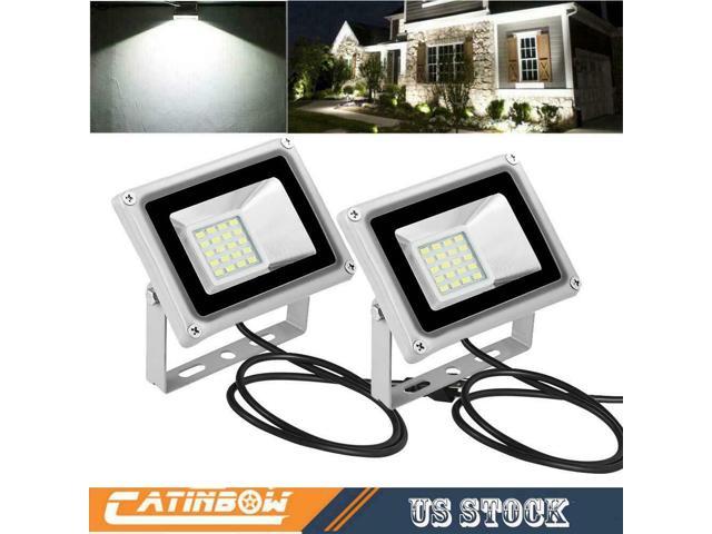 2x LED Outdoor Spotlight Floodlight with Motion Detector Lamp Cold White 20W-100W SMD 
