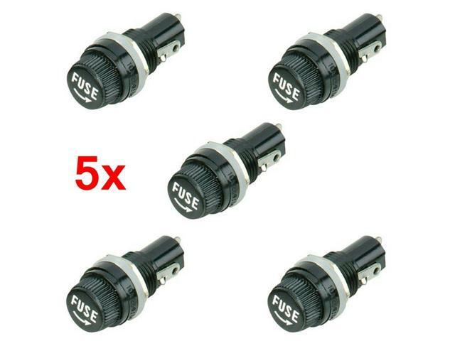 5PCS Chassis Panel Mount Fuse Holder Socket For 5*20 Glass Fuses 250V 10A HI