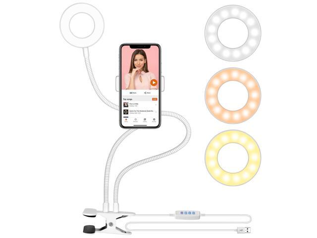 6s Samsung S Serial Huawei 360 Degree Rotating for iPhone 8 Neewer Table Top Live Broadcast LED Selfie Ring Light with Smartphone Clamp for Live Stream,YouTube Video 7 6s Plus 2-Light Mode