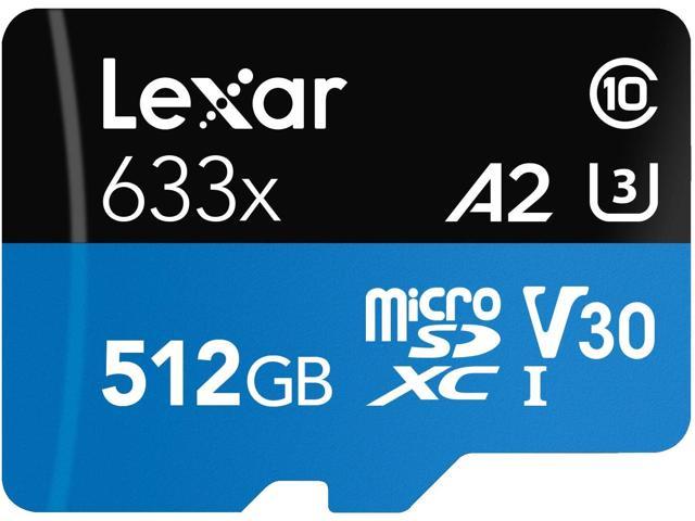 Lexar LSDMI512BB633A MAS 512GB 8pin microSDXC r100MB/s w70MB/s C10 U3 V30 A1 UHS-I Lexar microSDXC Memory Card w/ Adapter