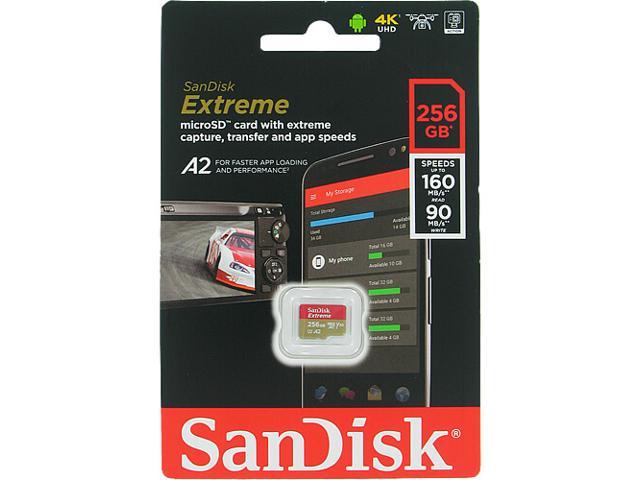SanDisk SDSQXA1-256G-GN6MN DJT 256GB 8pin microSDXC r160MB/s w90MB/s C10 U3 V30 A2 UHS-I SanDisk Extreme microSDXC Memory Card w/out Adapter