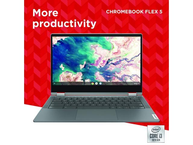 (82B80006UX) Lenovo Chromebook Flex 5 13" Laptop, FHD (1920 x 1080) Touch Display, Intel Core i3-10110U Processor, 4GB DDR4 OnBoard RAM, 64GB SSD, Intel Integrated Graphics, Chrome OS, 82B80006UX, Gra