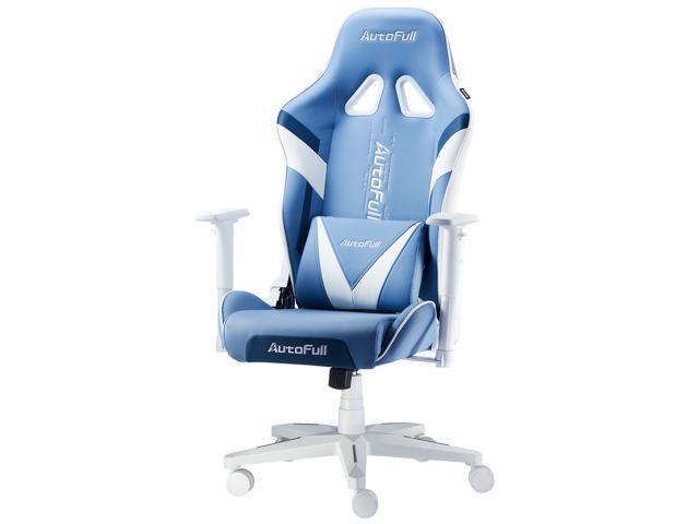 AutoFull Gaming Chair Racing Office Ergonomic High-Back Computer Chair PU Leather Desk Chair with Headrest and Lumbar Support E-Sports Swivel Chair, Blue