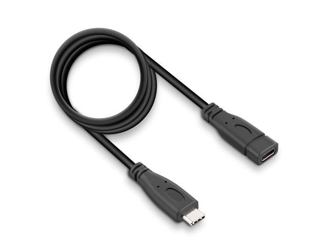 Lysee Data Cables USB 2.0 Type-C Male to USB-C Female 90 Degree Extension Charging Data Cable Extender Cord for Samsung Xiaomi Huawei Phone Tablet 