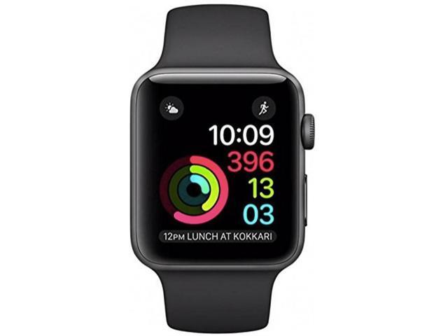 apple watch series 1 sport 42mm space gray aluminum case with black sport band