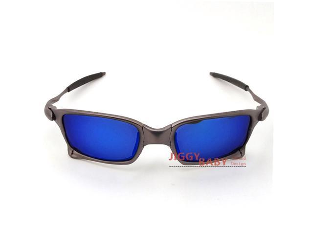 Squared X-Optics Metal Frame Polarized Sunglasses with Amethyst Iridium Lenses 