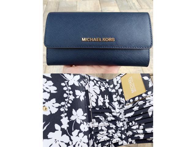 michael kors blue floral wallet