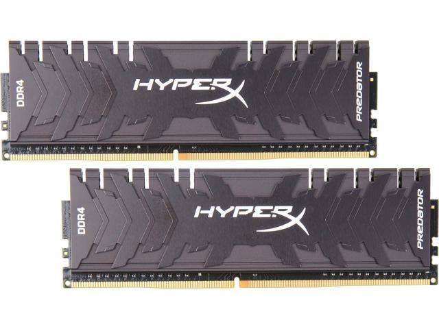 HyperX Predator 16GB (2 x 8GB) DDR4 3000 RAM (Desktop Memory) CL15 XMP Black DIMM (288-Pin) HX430C15PB3K2/16