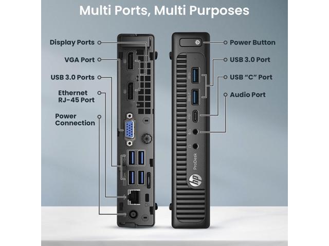 Refurbished: HP EliteDesk 800 G2 Tiny Desktop PC, Intel Core i5