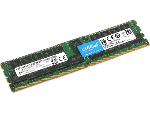 MICRON RAM 32G 288-Pin DDR4 SDRAM ECC Buffered / Registered DDR4 2400 (PC4  19200) 2Rx4 Server Memory Model CT32G4RFD424A Replacement For Systems Of