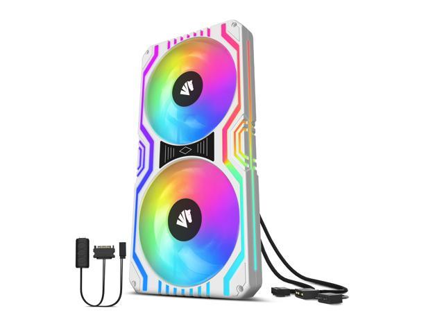 Asiahorse MATRIX-WHITE 58 Addressable RGB LEDs 240MM All-in-One Square Frame Integrated Fan With MB Sync/Analog Controller , Integrated PWM Control Fan for Computer Case and Liquid Cooling System