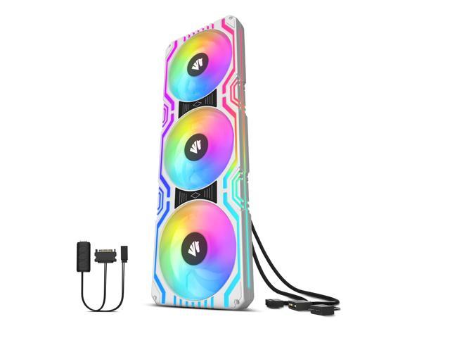 Asiahorse MATRIX-WHITE 58 Addressable RGB LEDs 360MM All-in-One Square Frame Integrated Fan With MB Sync/Analog Controller , Integrated PWM Control Fan for Computer Case and Liquid Cooling System